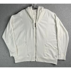 Victoria’s Secret White Zip Hoodie Angel Wing Pull Women’s L/G Large